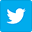 A blue square with the twitter logo on it.